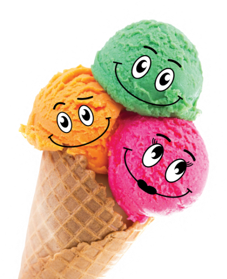 Ice cream cone with smiles
